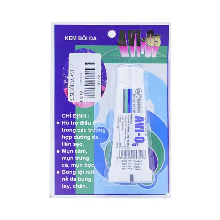 Avio-05 Việt Phúc (T/10gr) - Hỗ trợ điều trị trong các trường hợp dưỡng da, liền sẹo, điều trị mụn cám, mụn trứng cá, mụn bọc, bong lột da mặt, nứt nẻ da bụng